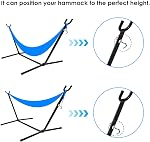 Yardlab 9Ft Double Hammock with Space Saving Steel Stand, Blue | Steel Stand included