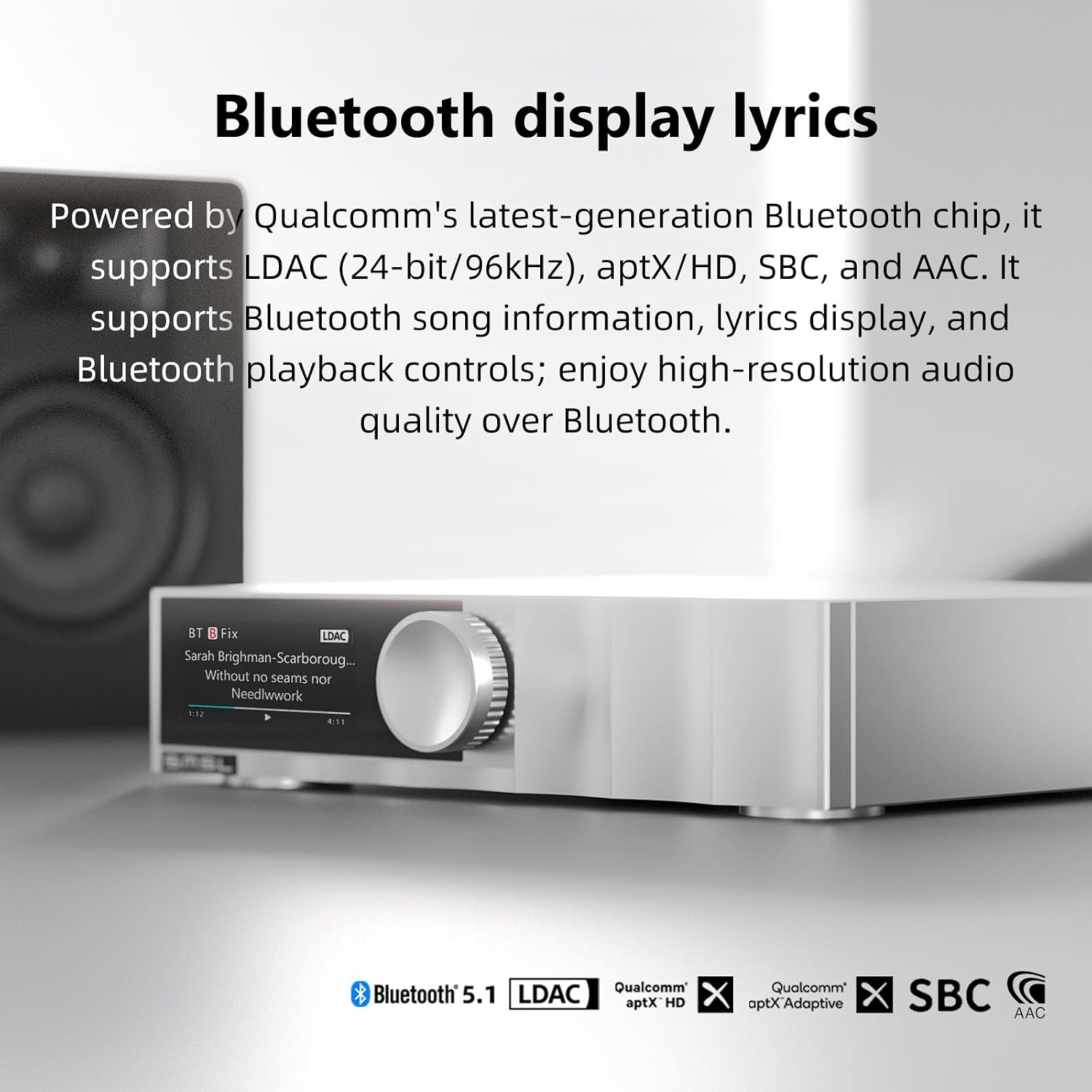 SMSL D200 Hi-res DAC ROHM BD34352EKV DAC Chip Bluetooth Lyrics Display Supports Clock Input 2X NJU72315 Fully Balanced True Preamp MQA MQA-CD Full Decoding Audio DAC USB/BT/Optical/Coaxial Input
