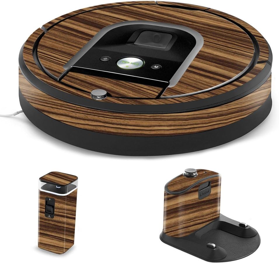 MightySkins Skin Compatible with iRobot Roomba 960 Robot Vacuum - Dark Zebra Wood | Protective, Durable, and Unique Vinyl Decal wrap Cover | Easy to Apply, Remove, and Change Styles | Made in The USA