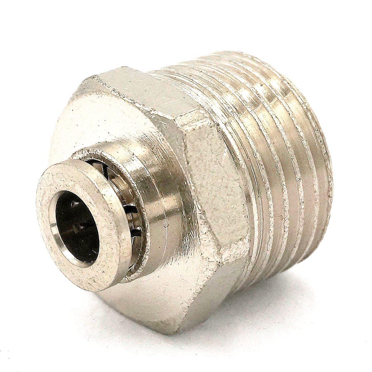 Złączki pneumatyczne, złączki wciskane do narzędzi pneumatycznych, M5 1/8" 1/4" 3/8" 1/2" męskie do rury O/D 4/6/8/10/12/14mm pneumatyczne złącze wciskane z niklu i mosiądzu szybkie Dopasowywanie(10mm