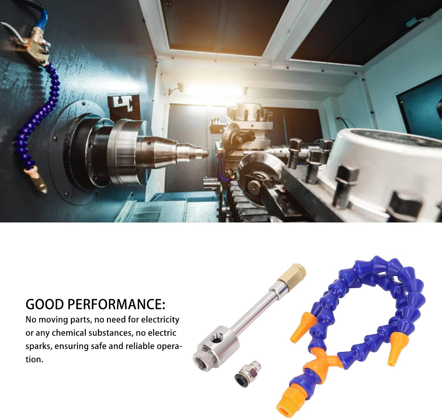 Jeanoko Cold Air Cooling Kit, Stainless Steel Tube Cooler with Double End Flexible Hose and Connector, for Plastic Metal Wood Welding Bonding