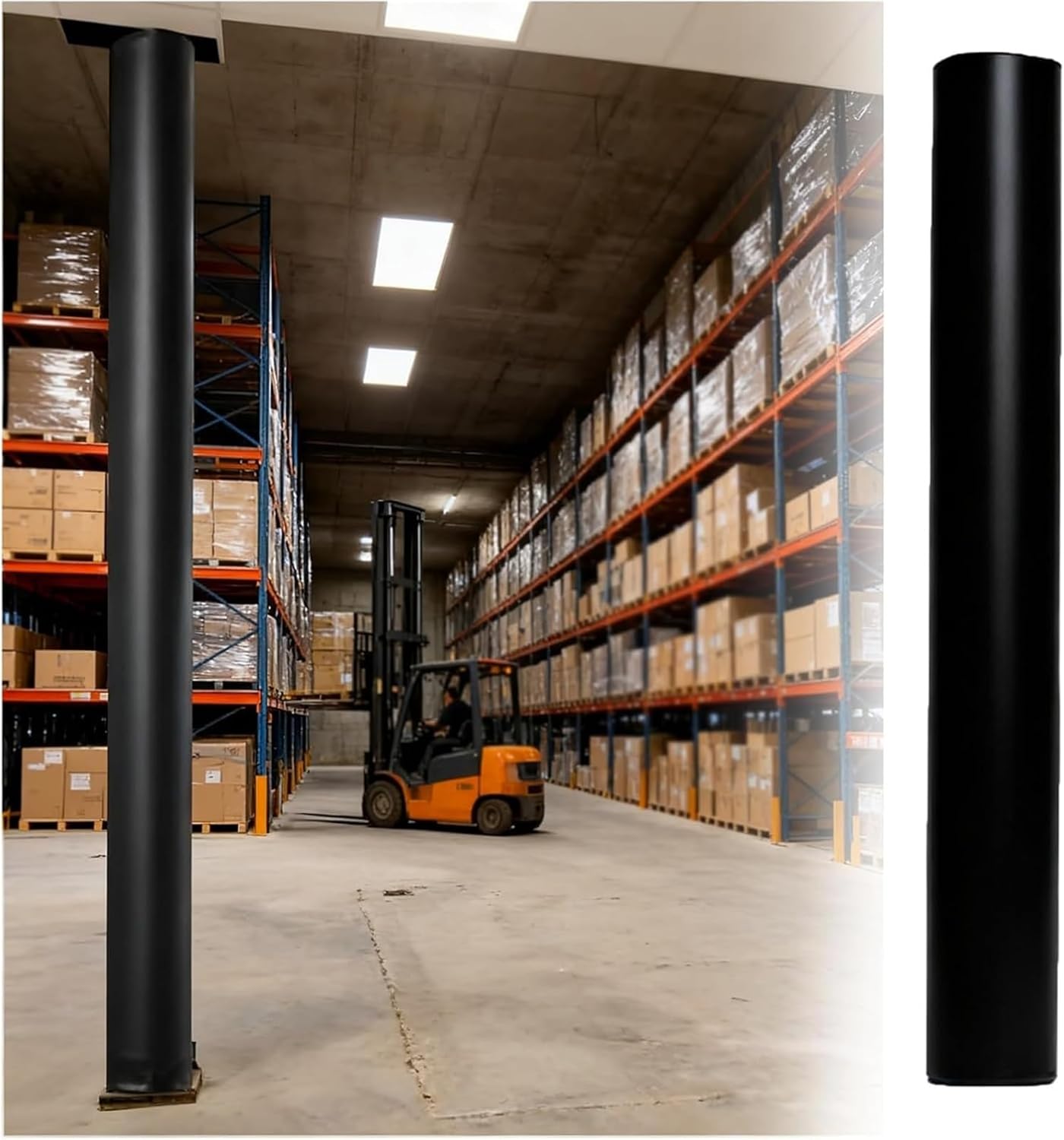 WDJBPSH Wrap Around Warehouse Support Columns Padding, 72inch Large Basketball Pole Pad for 8"-13" Round Post, Home Gym Playground PU Guard