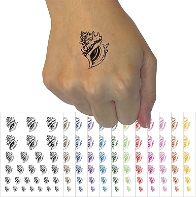 Conch Sea Shell Ocean Beach Tropical Temporary Tattoo Water Resistant Fake Body Art Set Collection - Light Pink (One Sheet)