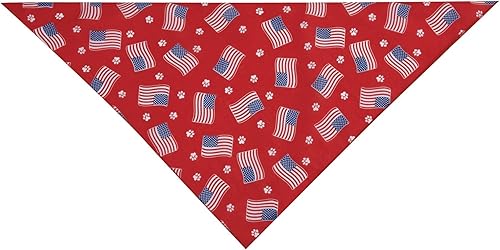 Miniatura 2 de Aria Paws N' Stripes Forever Bandanas para perros, color rojo