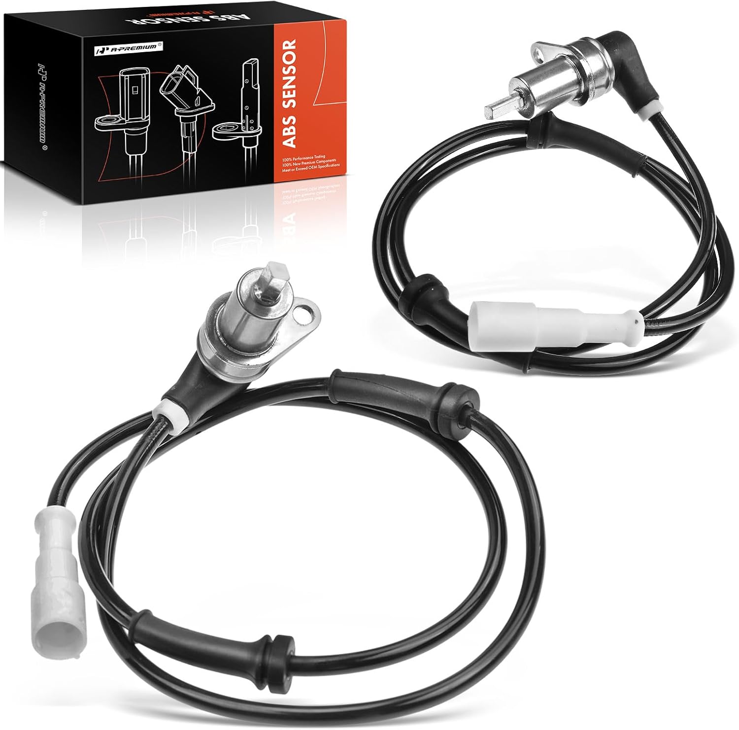 A-Premium ABS Wheel Speed Sensors Compatible with BMW Model - 318i/325i 1984-1985/1991, 325 1986-1988, 325E 1984-1987, 325ES 1986-1987 - Front Driver and Passenger Side, 2-PC Set, Replace# 34521155037