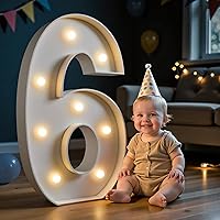 Vista 47 de Imprsv Números de marquesina iluminados de 3 pies para decoraciones de fiesta de cumpleaños 50, números de mosaico para globos, marco de globos