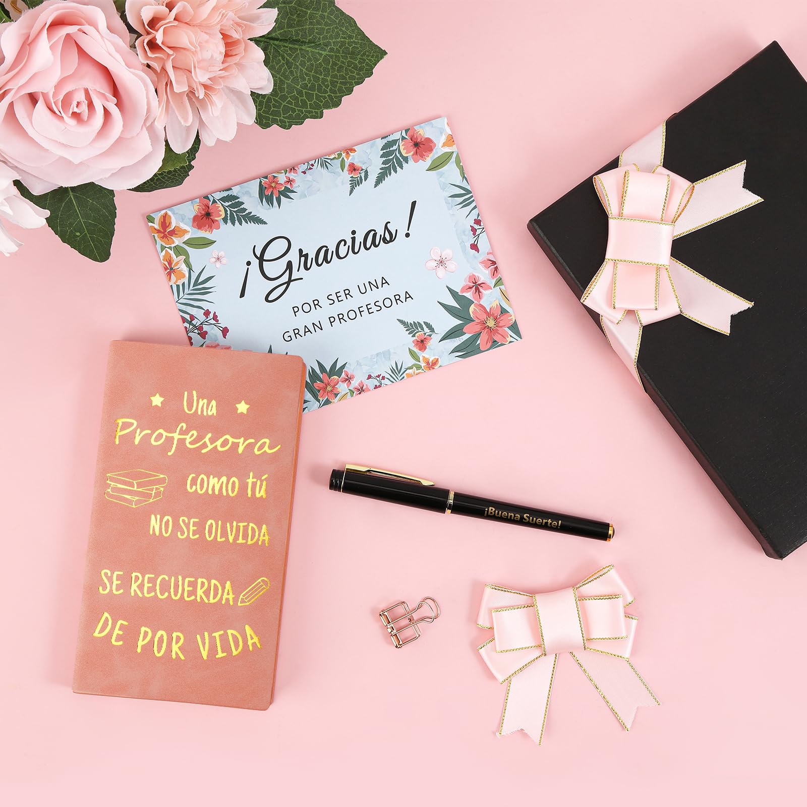 Echehi Regalo Profesora Infantil, con Cuaderno Profesora, Pluma de la Suerte, Tarjeta y Caja de Regalo, Regalos Originales Para Profesoras