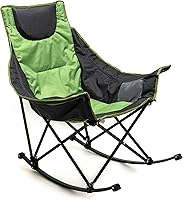 Vista 20 de SUNNYFEEL Silla Mecedora de Camping, Reclinable Acolchada de Lujo, Silla Plegable de Jardín de Gran Tamaño con Bolsillo, Resistente