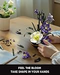 Nifeliz Gladiolus Set de fleur, modèle de fleur botanique Jouet pour adultes, Table de bureau et maison Décor, Cadeau inspiré de la nature pour les amoureux de plantes (478 PCS, NF10332)