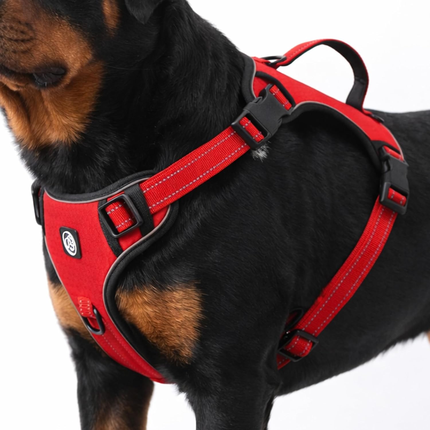 EVERKING No Pull Dog Vest Harness with Handle, Adjustable Waterproof Harness with 4 Buckles, Reflective Front & Back Clip for Small Medium Large Dogs (Red, Large)