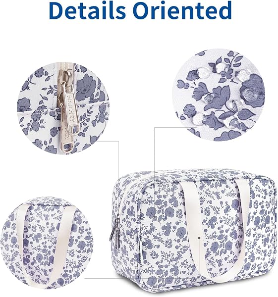 Narwey Toiletry Bag, Large Toiletry Bags for Women, Full Size Wash Bag Women, Large Makeup Bag with Handles, Portable Toiletries Bag for Travel, Make up Cosmetic Organizer for Essentials - 5