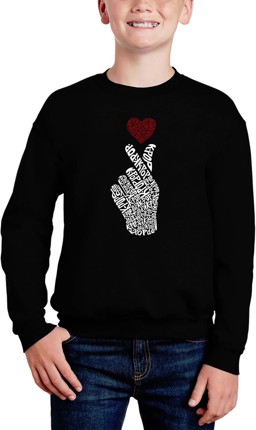 K-Pop - Boy's Word Art Crewneck Sweatshirt