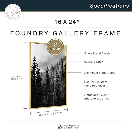 Vista 15 de MCS Master & Co. Foundry Gallery - Marco metálico de pared color negro, 16 x 24 pulgadas sin paspartú