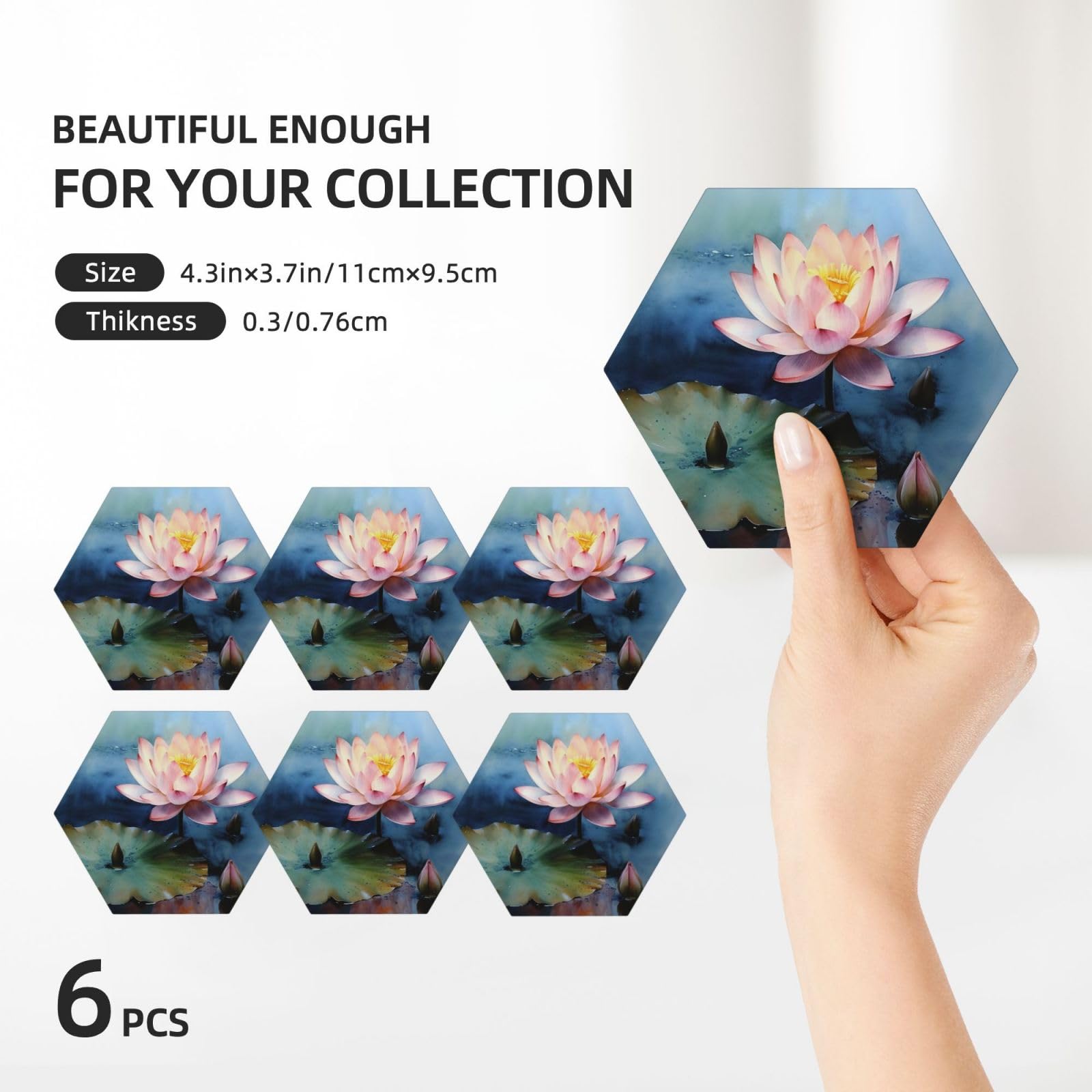 Lot De 8 Sous-Verres Absorbants En Céramique Avec Motifs Paysages - Protection Élégante Pour Table