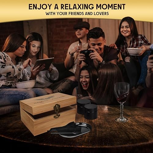 Miniatura 7 de LANJEPMY Caja de almacenamiento de madera con bandeja rodante, juego de caja decorativa, contenedor de madera con hebilla, caja de almacenamiento de