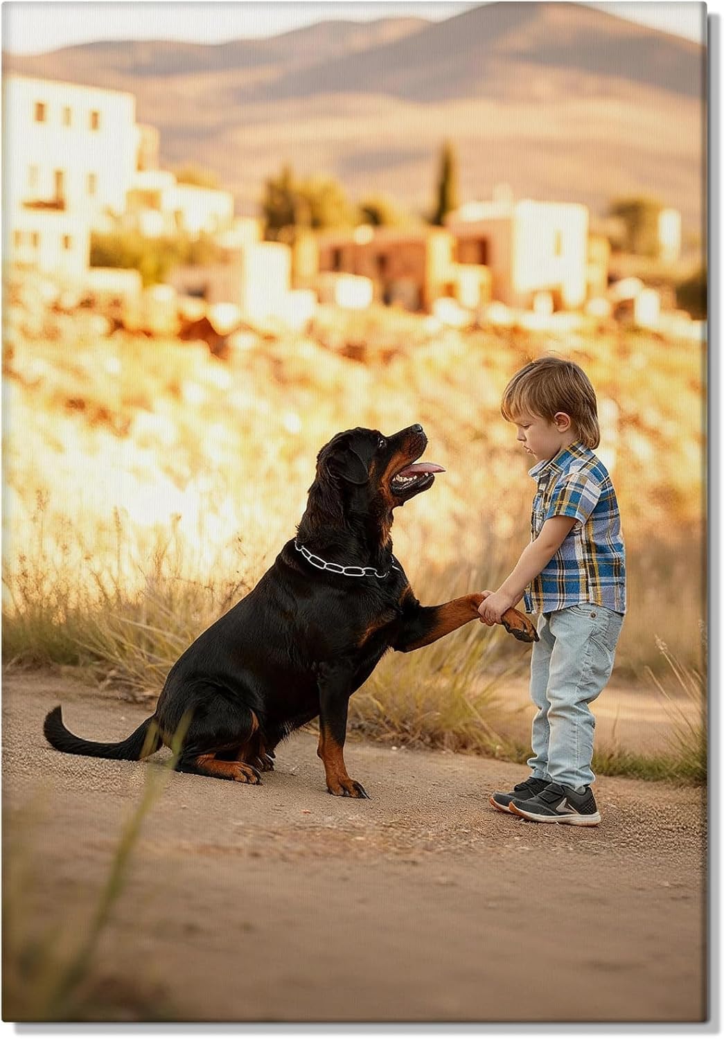 Custom Canvas Wall Art from Photo - Personalized Picture Prints to Painting for Family Wedding Pet 12x12 inches Unique Memorial Gifts for Mom Dad Dog - Premium Stretched Gallery Wrap (Ready to Hang)