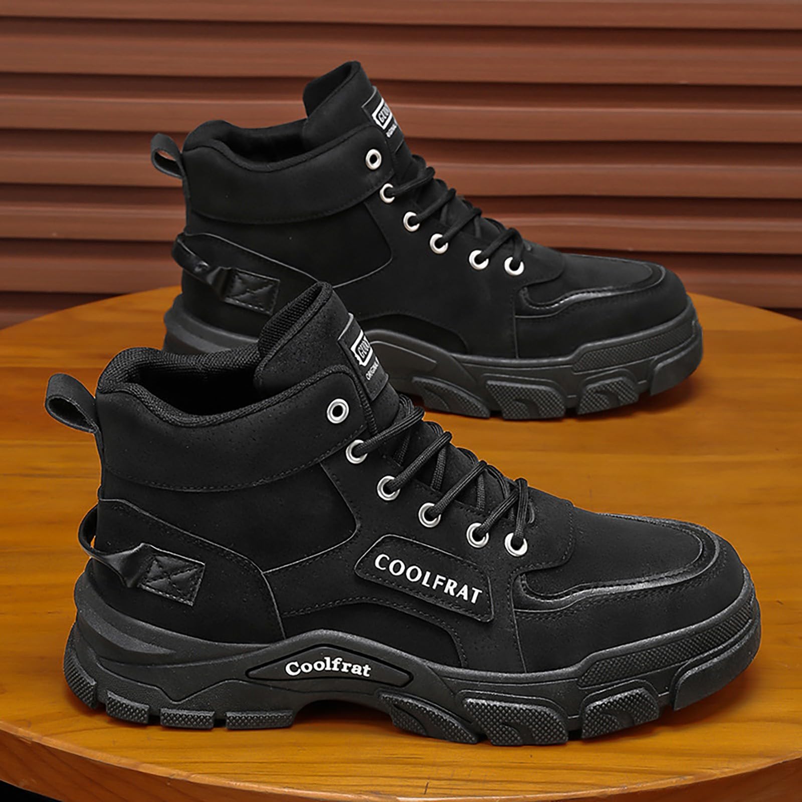 Stivali da trekking da uomo con piattaforma, 39-44 EU, stivali corti in