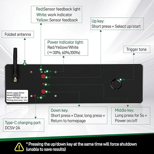 Miniatura 4 de Temporizador láser inalámbrico para Sprints, sistema de sprint láser, temporizador láser de 40 60 yardas para cronómetro, regazo, reloj de carrera,