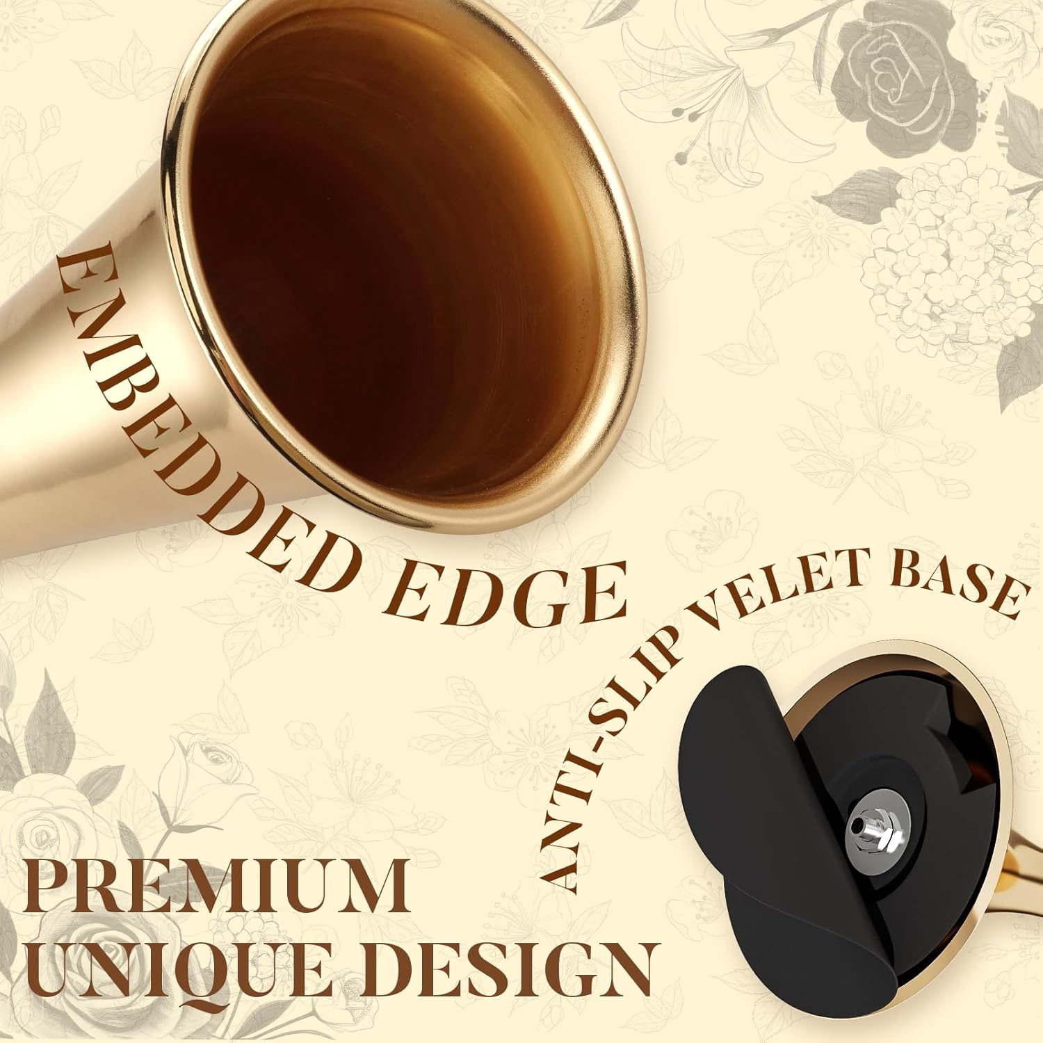 12 Pcs Tall Gold Trumpet Vases for Centerpieces & Wedding Tables - 21.65" Tall Gold Flower Vase Set with Weighted Base, Metal Trumpet Centerpieces for Tables (Bases para Centros de Mesa)