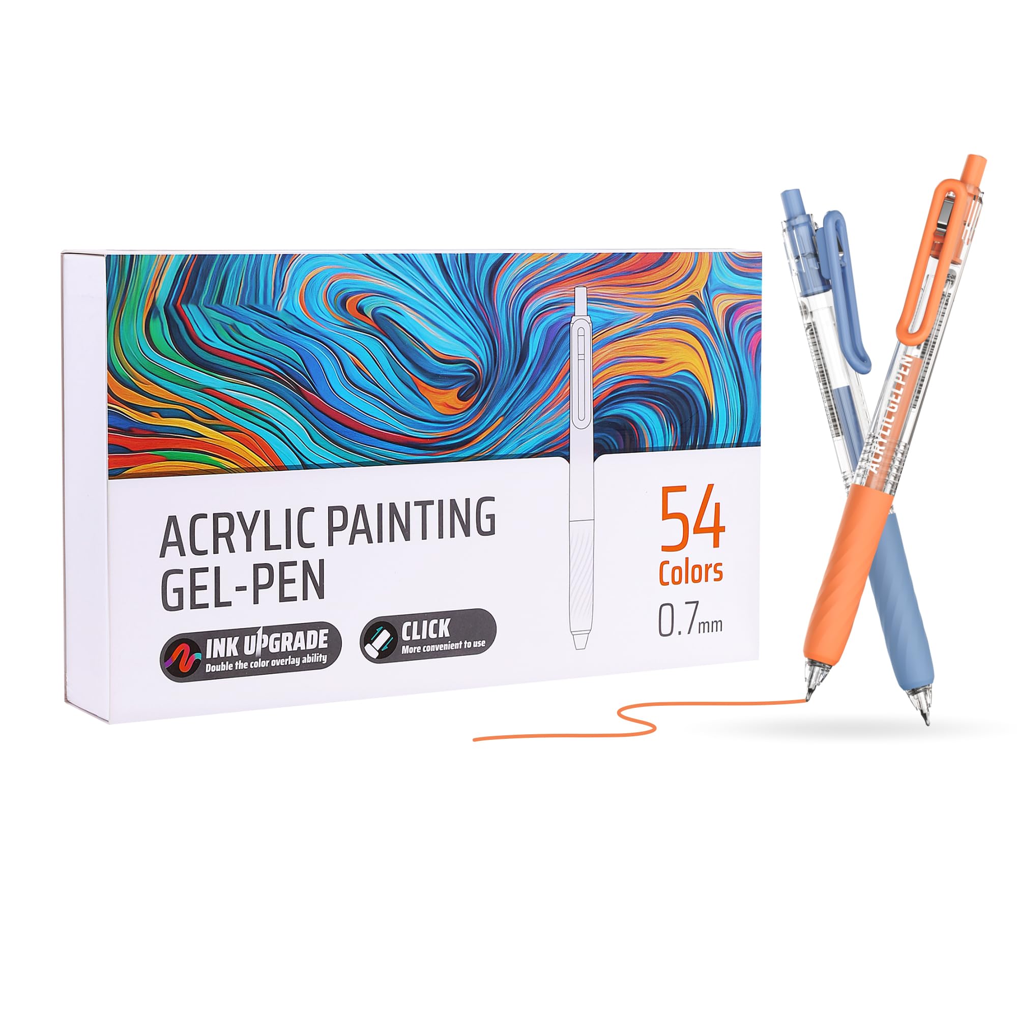 54 Farben Acrylstifte Gelstifte mit 0.7MM Feine Spitze zum Malen