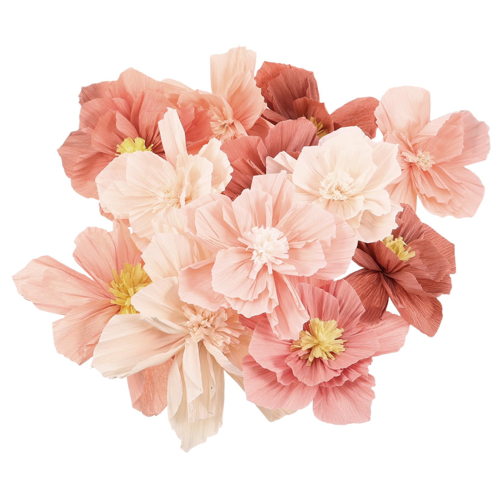 24 Fleurs en Papier Crépon Origami pour Décoration Murale et Fête