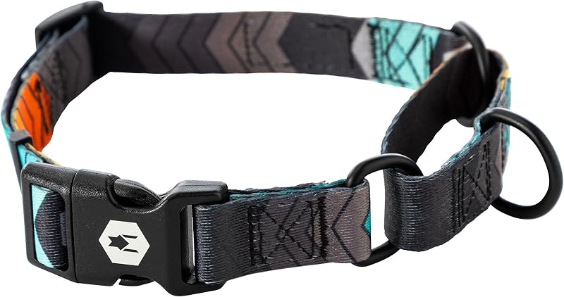 Coleira Martingale para Cães Wolfgang Man & Beast com Fivela de Nylon de Engate Rápido, Estampa ChevTech, Pequena
