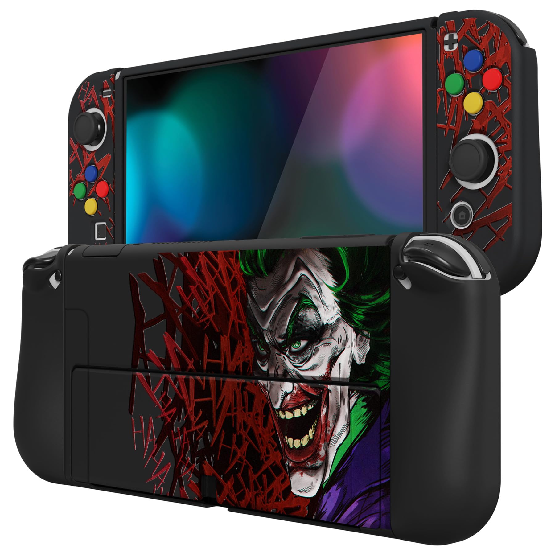 PlayVital ZealProtect Custodia protettiva morbida per Nintendo Switch OLED, protezione flessibile Joycon Grip Cover per Nintendo Switch OLED con tappi per pollice e tappi per pulsanti di direzione
