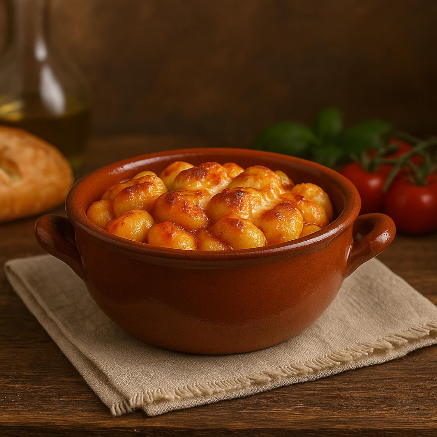 Virsus 6 Tegamini Coccio Monoporzione, Misura 14x6 cm, Terrine adatti al Forno, Ciotole in Terracotta con maniglie, per Gnocchi, Fusilli, Lasagne, Parmigiana, Pasta al Forno, Made in Italy