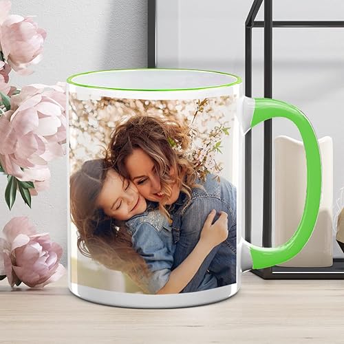 Miniatura 48 de Taza de café personalizada, regalo personalizado, taza de cerámica con foto, imágenes o texto, novedad de tazas personalizadas, perfecta para Borde