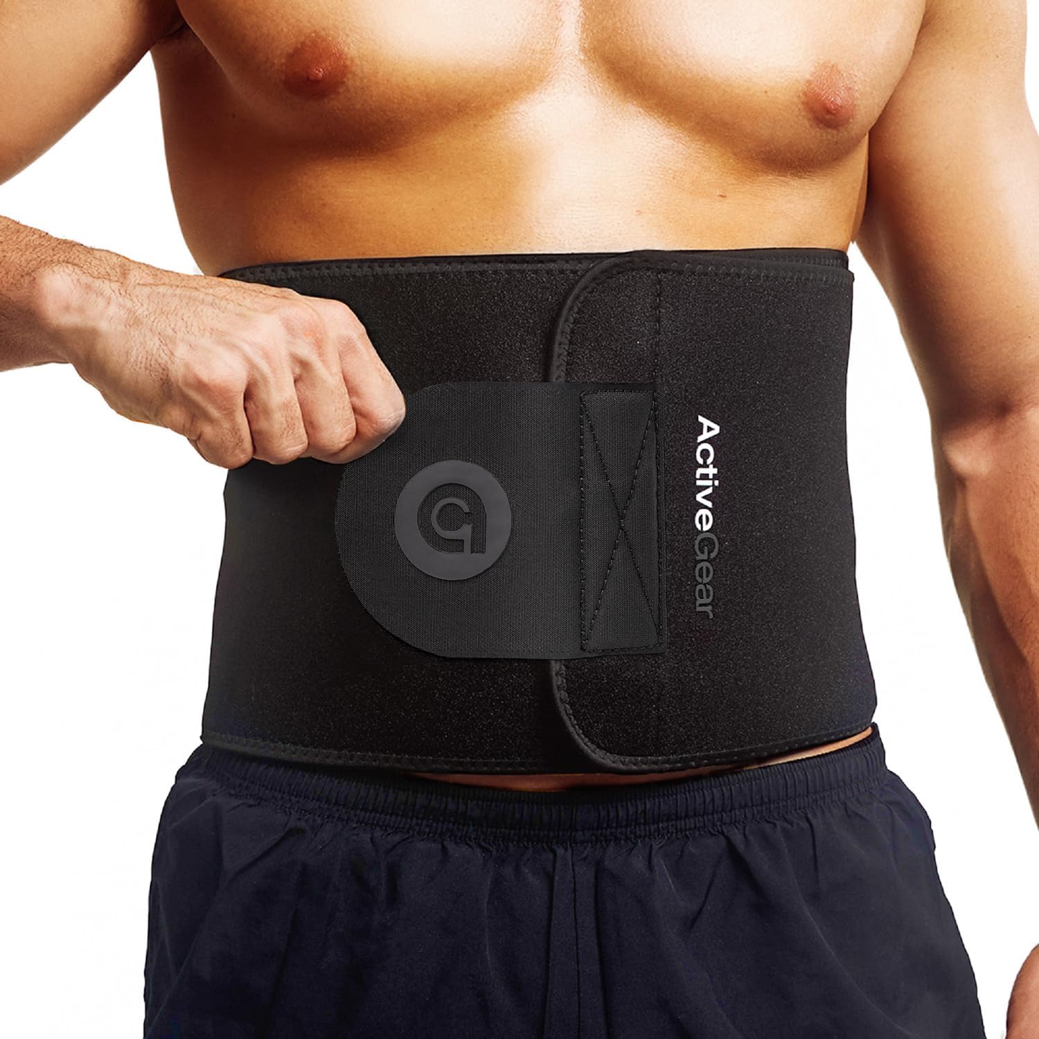 ActiveGear Premium Waist Trimmer & Trainer Belt for Men and Women - Sweat-Enhancing Slimming Wrap for Stomach, Adjustable Fit