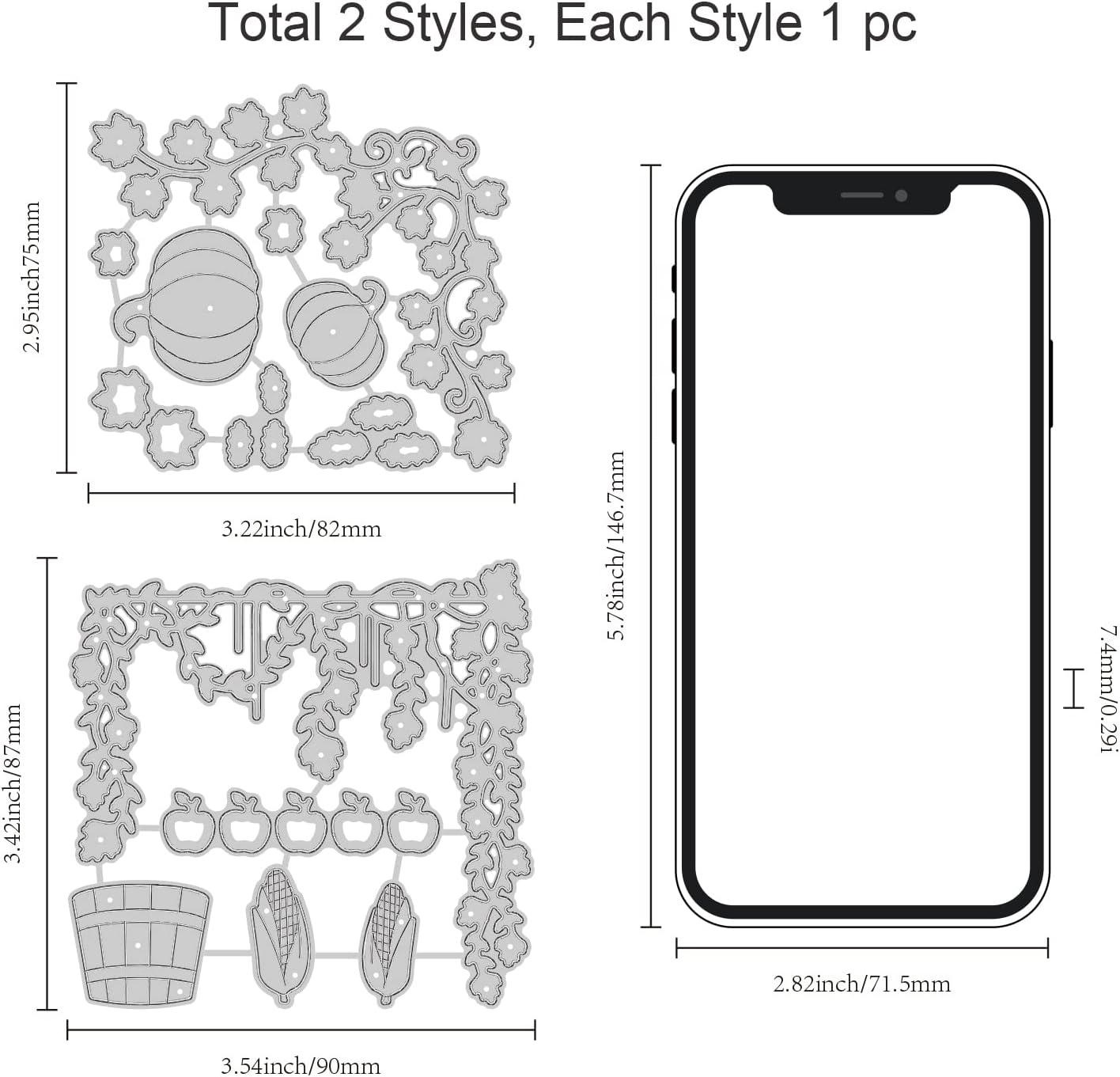 ORIGACH Happy Fall Corn Harvest Metal Cutting Dies Pumpkin Vine Dies Embossing Template for DIY Scrapbooking Decorative Paper Cards Making - Image 3