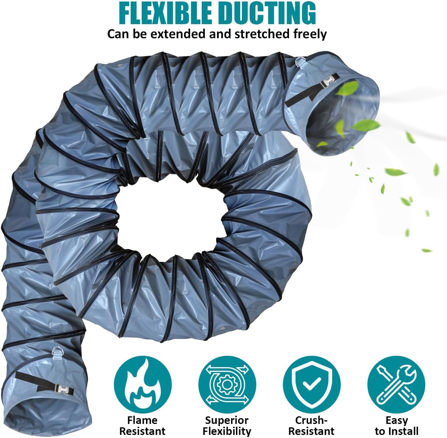 33FT Premium PVC Flexible Duct Hosing for Exhaust Fan ID (24 Inch)