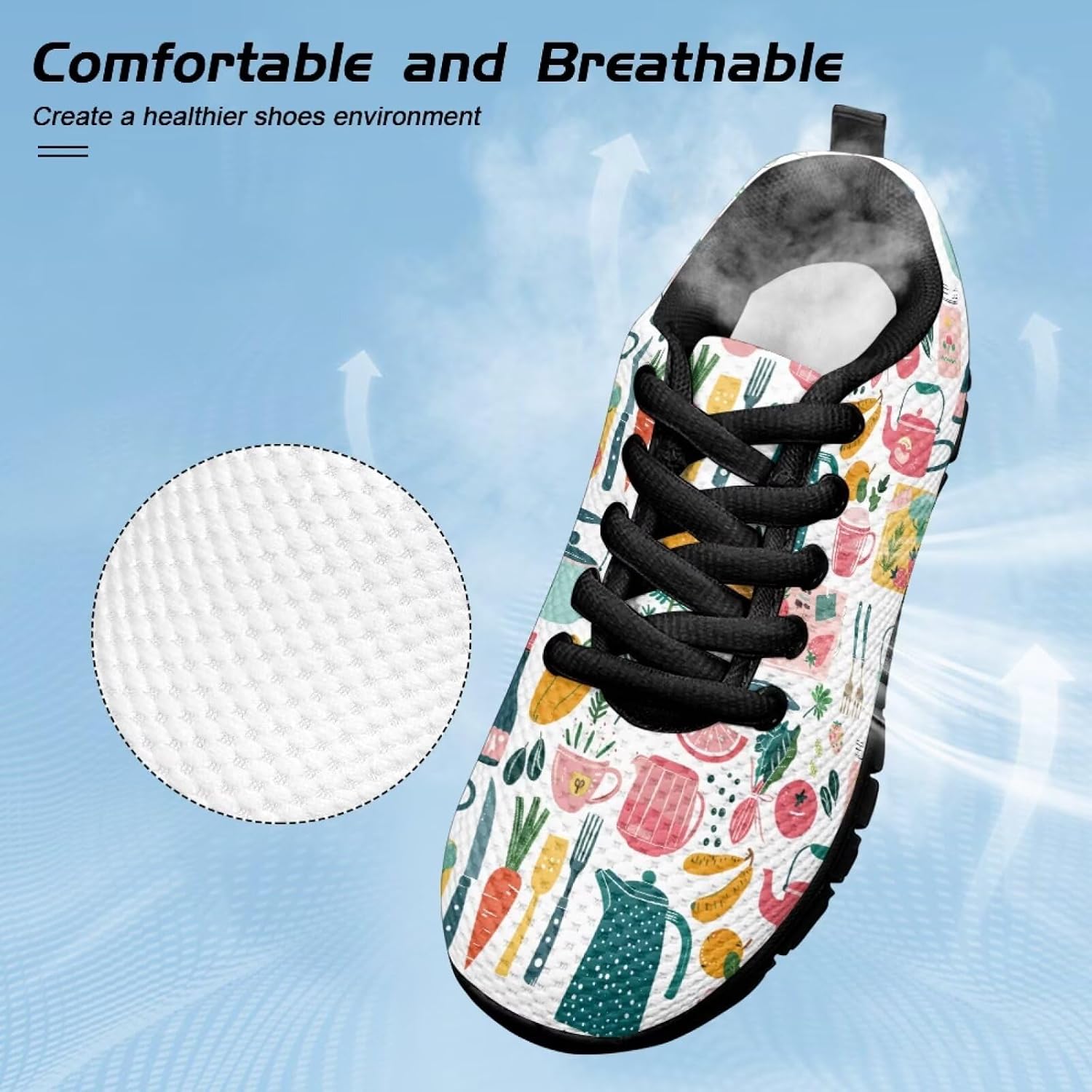 Funnydude Funny Print Girl's Walking Shoes Kid Casual Tennis Shoes Comfortable Footwear