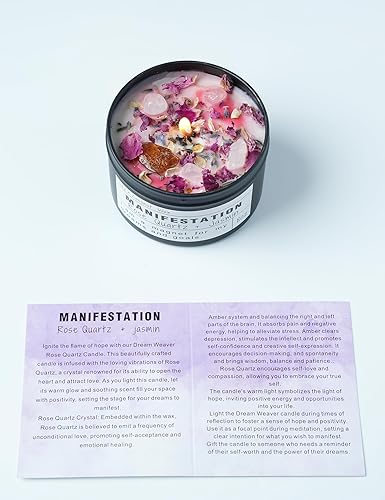 Miniatura 7 de Velas de soja de cristal, regalos de deseos hechos a mano, ley de deseo de atracción, magia lunar, regalos de velas de cumpleaños. (Manifestación)