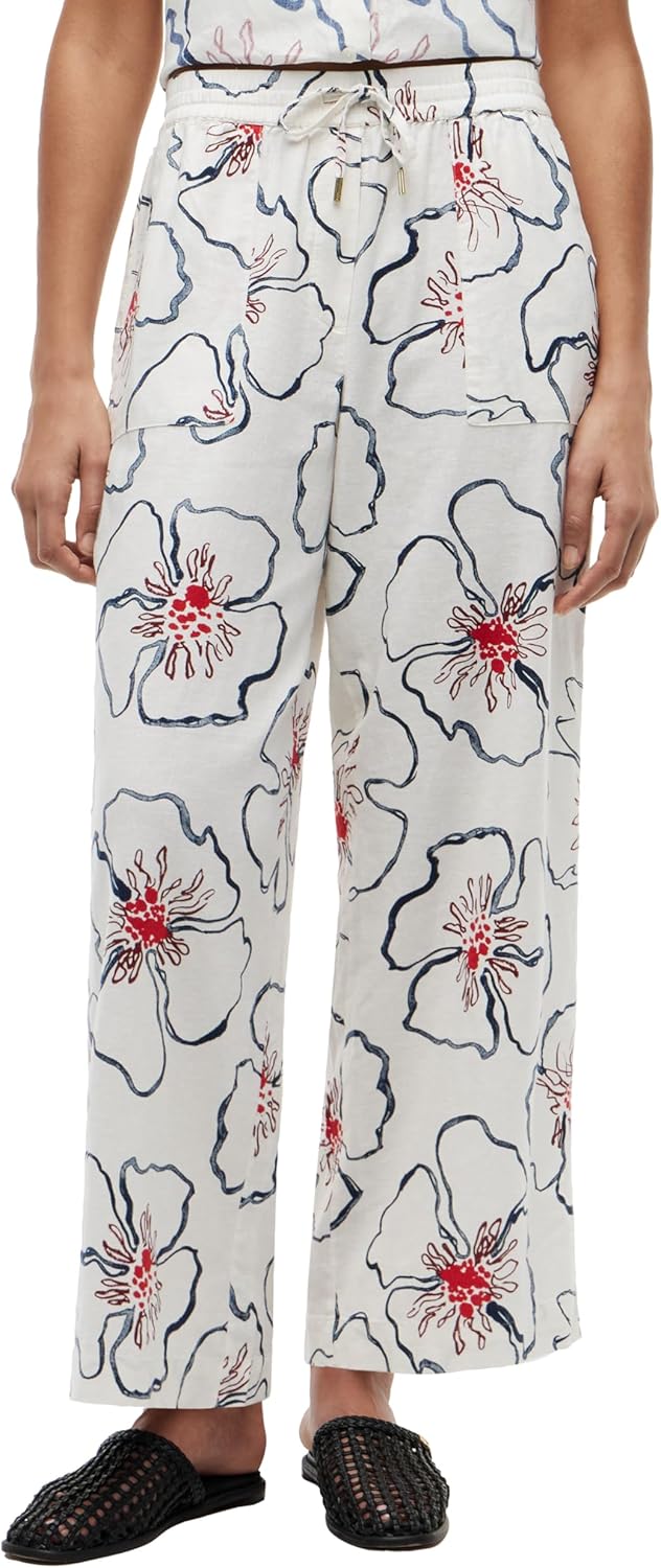 Tommy Hilfiger Women's Linen Pants Wide Leg Casual Pants with Pockets