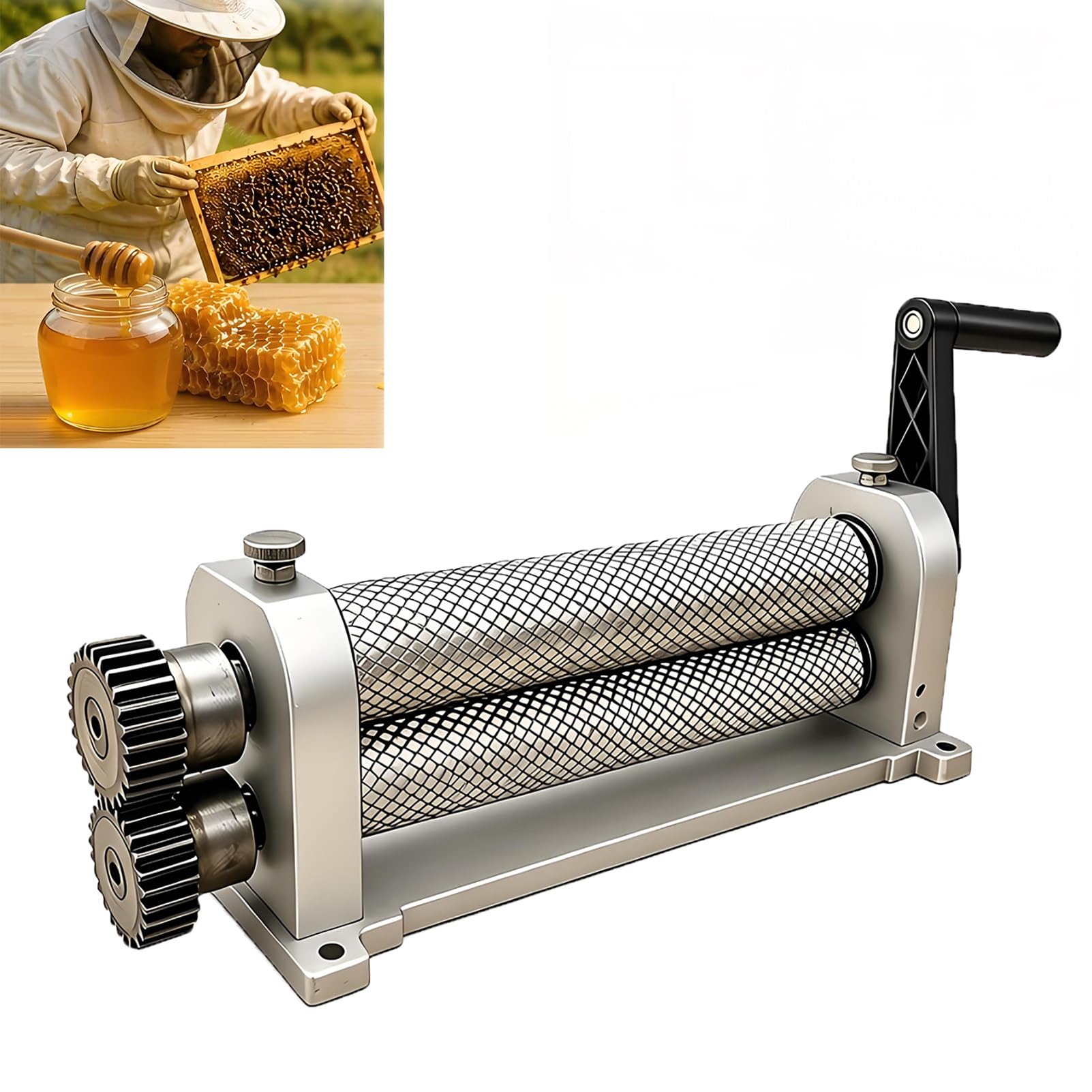 EpyGnom Manual Beeswax Comb Foundation Machine, 280mm Bees wax Sheets Roller Mills Machine, Manual Roller Press for Field Work & Backyard Hobbyists 5.1mm