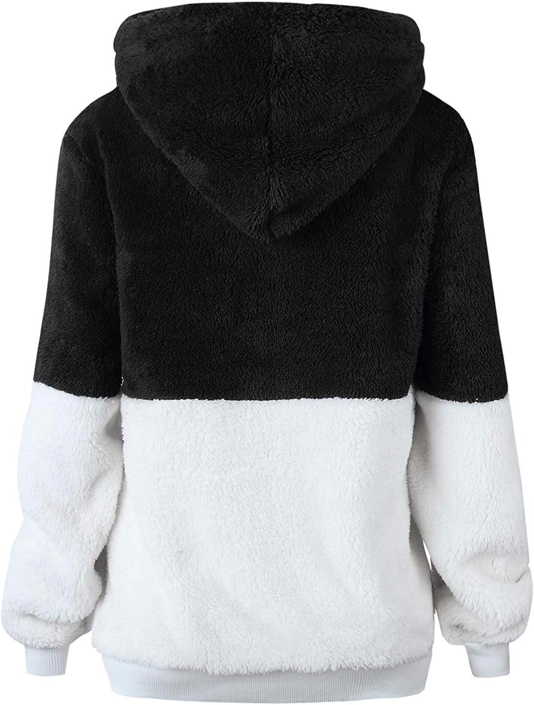 Women Casual Double Fuzzy Sweatshirt Faux Fleece Zip Pullover Hoodies Coat Outwear S-XXL - Image 5