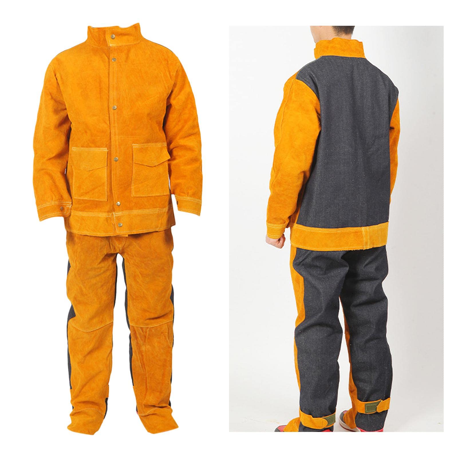 Vêtements de Soudage Haute Performance En Cuir de Vachette, Veste et Pantalon de Soudage, Outils Résistants à La Chaleur