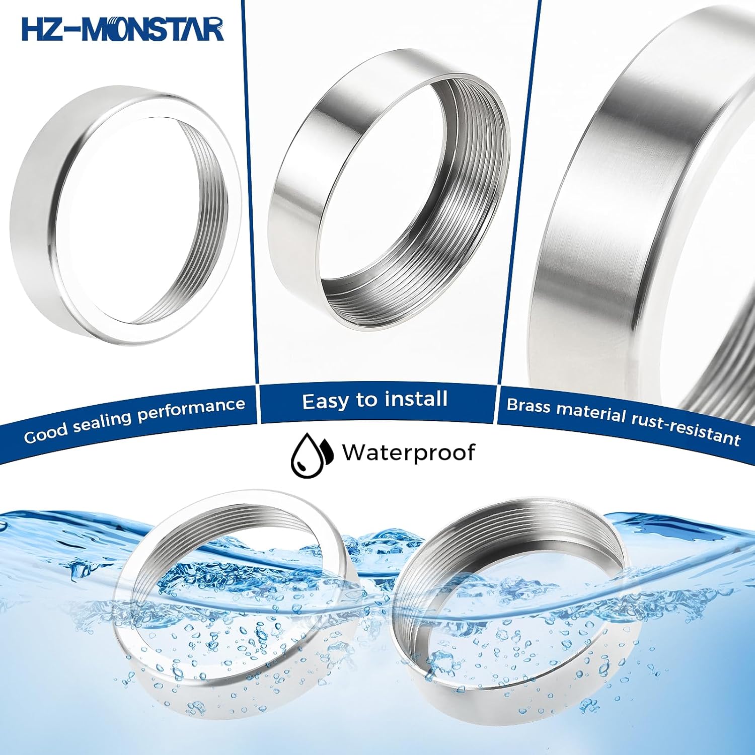 RP22734 Shower Valve Bonnet Nut, 2Pcs Replacement Bonnet Nut Compatible with Delta R10000 Shower Valve, Faucet Bonnet Nut for 1300/1400 Series Tub Shower Faucet