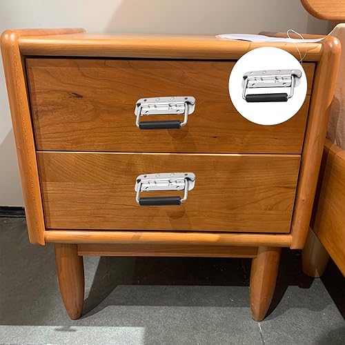 Miniatura 3 de Mango con resorte (4.803 in4.8 pulgadas), 1 unidad, mango montado en superficie de acero inoxidable 304, para caja de herramientas del hogar, caja