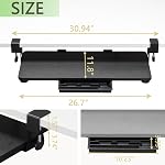 ETHU Keyboard Tray, 26.77" X 11.81" Large Size Keyboard Tray Under Desk with C Clamp-on Mount Easy to Install, Computer Keyboard Stand, Ergonomic Keyboard Tray for Home and Office (Black)