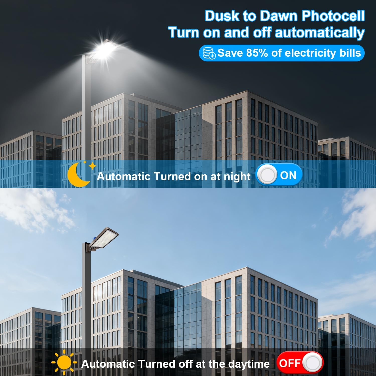 350W Parking Lot Light LED, 52500LM 5000K Super Bright Dusk to Dawn Commercial Shoebox Lights Outdoor IP65 Waterproof Adjustable Heavy-Duty Street Floodlight Security Area Stadium Lighting