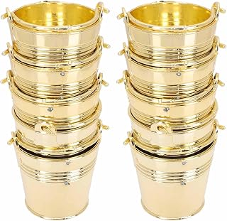 COHEALI Halloween 10pcs Golden Plastic Snack Storage Container for Party | Strong Construction, Long-lasting Design, Wedding Favor Holder, New Year Use, Treasure Candy Box