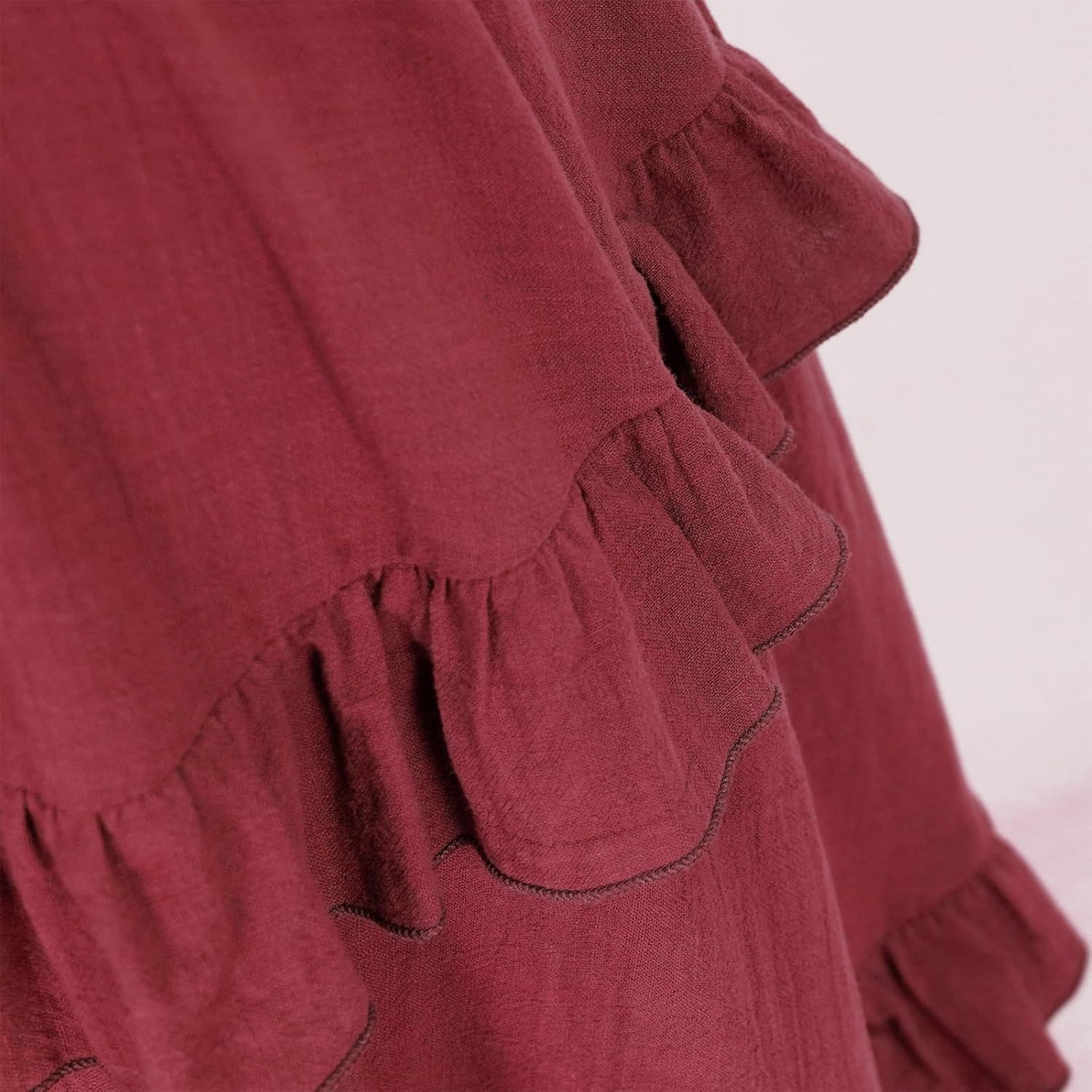 Women's Medieval Renaissance Gothic Skirt High Low Victorian Ruffled Skirt - Image 2