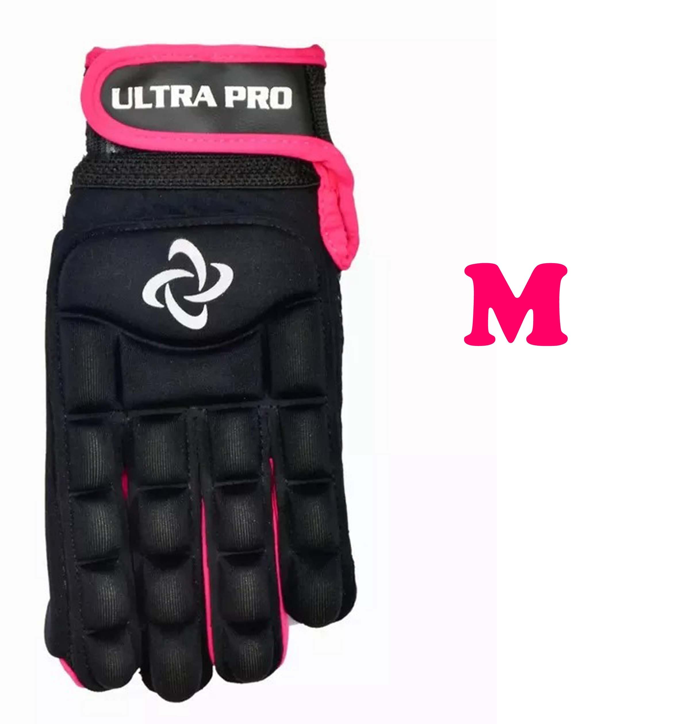 PREMZO Ultra-Pro Left Hand Field Hockey Glove Full Finger Protection flexible Comfortable Design Exceptional Grip Indoor (Pink Black, M)