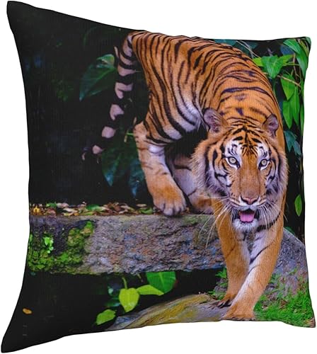Miniatura 2 de VARUN Fundas de almohada de tigre feroz con estampado de animales salvajes y animales salvajes, funda de almohada decorativa para el hogar, sofá,