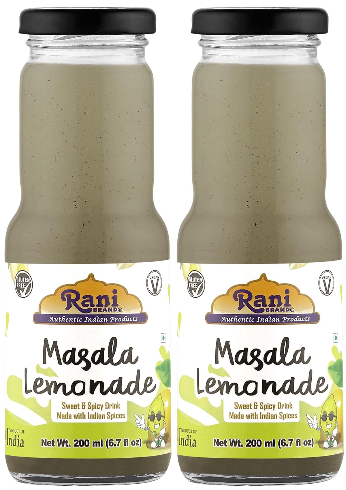 Rani Masala Lemonade 6.7 fl oz (200 ml) Glass Bottle, Pack of 2