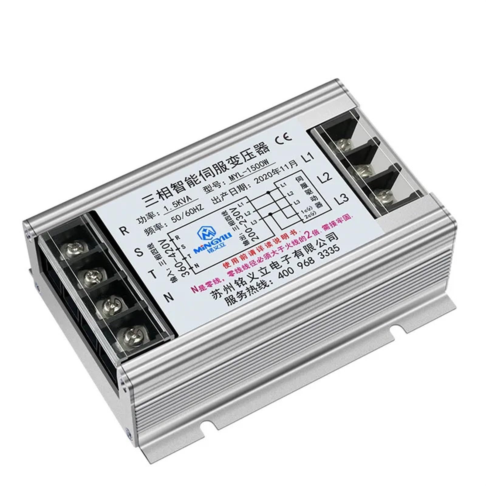 Transformador de Aislamiento servo electrónico Inteligente trifásico Transformador 1.5KVA380 220 MYL-1500W