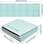 Foldable Yoga Mat, Non-Slip Exercise Mat with Storage Bag, Fitness Mat for Pilates and Stretching, 72" L x 24" W x 0.24" T, Suitable for Men and Women Beginners, Green