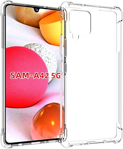 Funda para Samsung Galaxy A42 5G Clear TPU Cuatro Esquinas Cubierta Protectora Transparente Suave Funda
